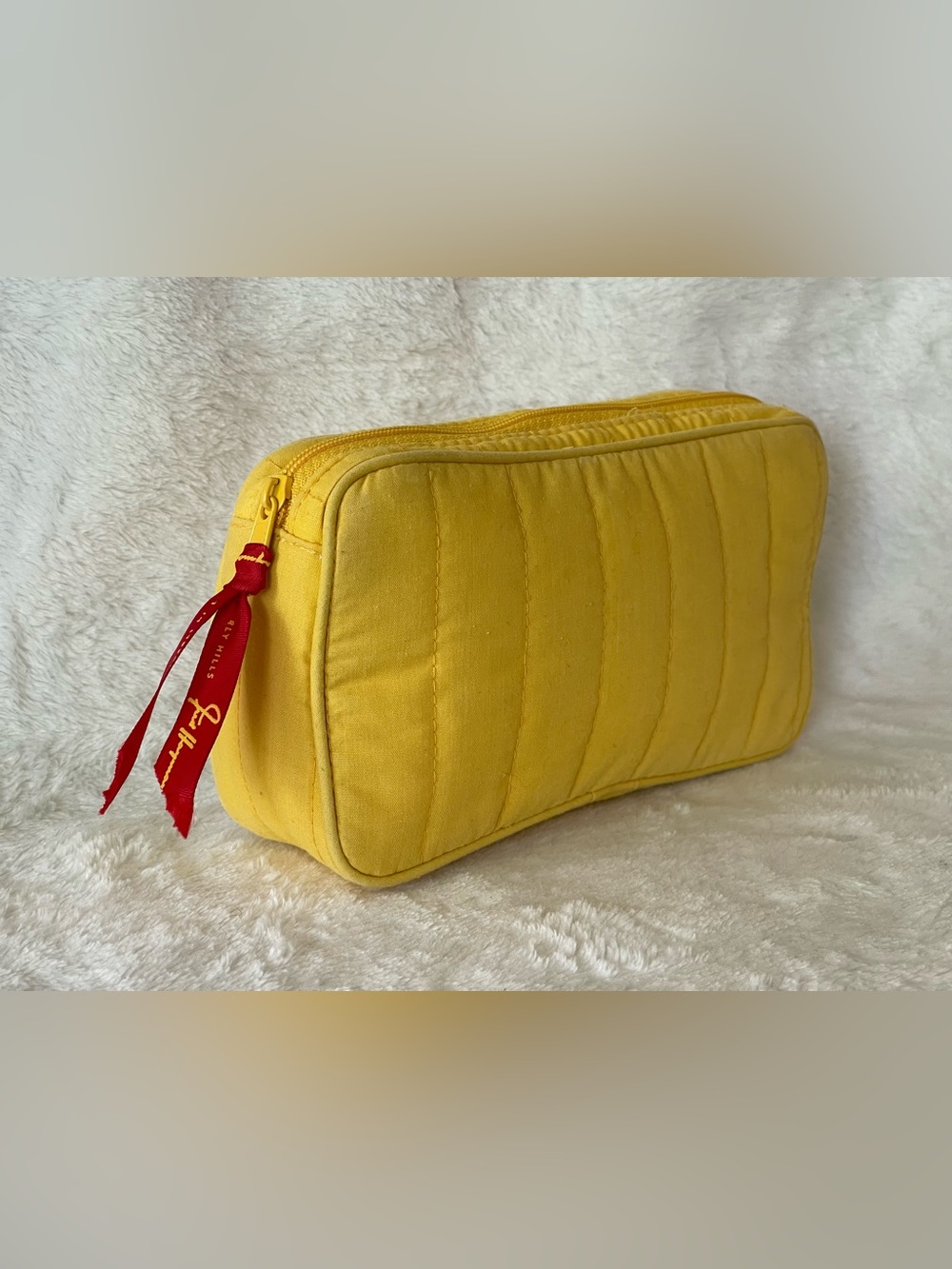 Fred Hayman Beverly Hills yellow makeup bag
